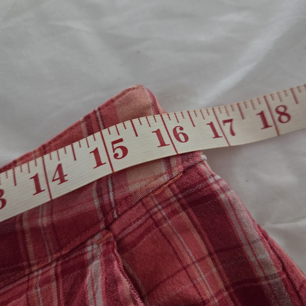 Vintage Women's Cherokee Pink & Orange Plaid Ankle Pants - Picture 7 of 9